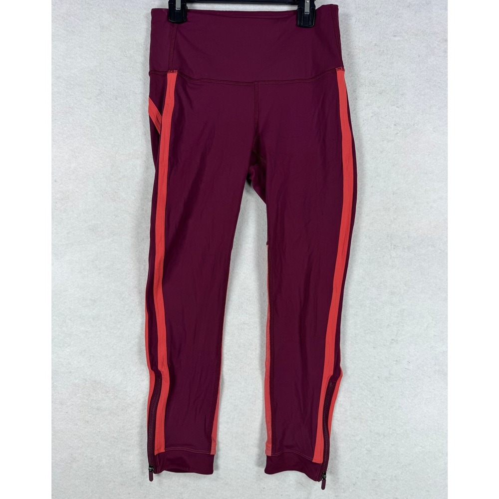 Lululemon Tight Stuff Tight II Bordeaux Drama Coral Running‎ Leggings Size 6